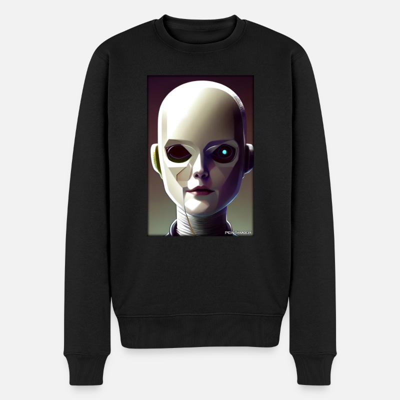 Roboter Zukunft Technik Wissenschaft Android - Männer Premium Bio Pullover - Schwarz