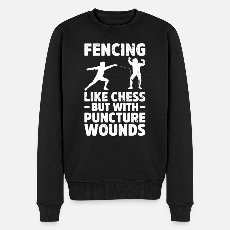 Fechten Geschenkidee für Fechter - Männer Premium Bio Pullover - Schwarz