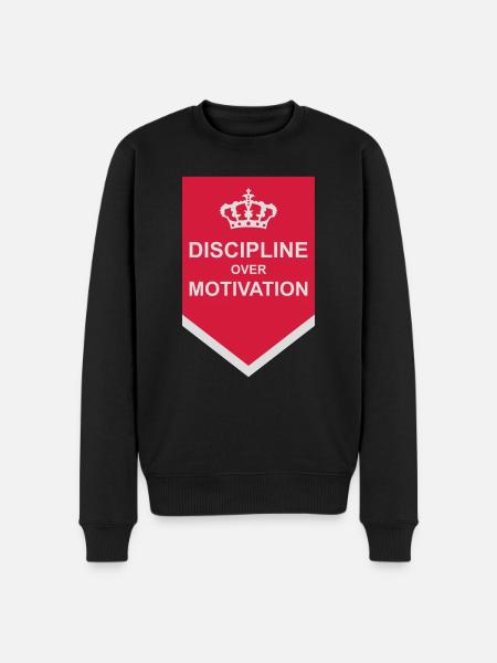 discipline over motivation quote - Men's Premium Organic Jumper - black