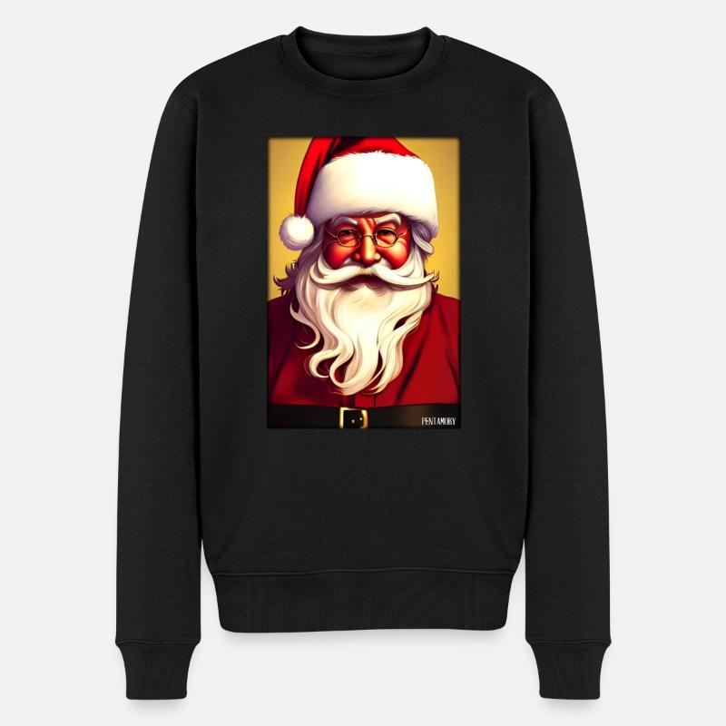 Weinachten Weihnachtsmann weihnachtlich Winter - Männer Premium Bio Pullover - Schwarz