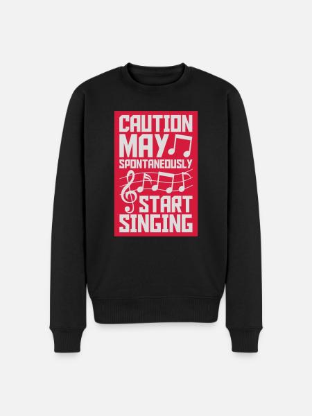 may spontaneously start singing - Men's Premium Organic Jumper - black