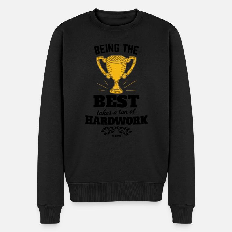erster Platz Pokal gewonnen - Männer Premium Bio Pullover - Schwarz
