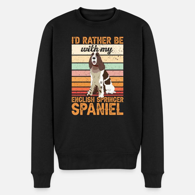 English Springer Spaniel Hund - Männer Premium Bio Pullover - Schwarz