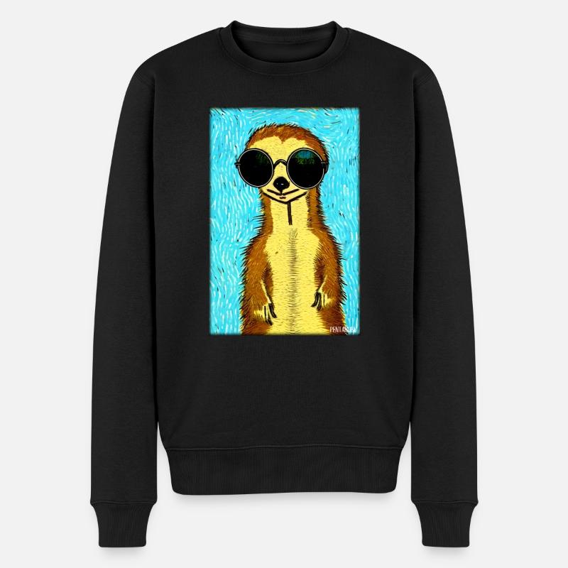 Suricates Zoo Animaux Nature Faune Surikate Zoo - Pull Premium bio Homme - noir