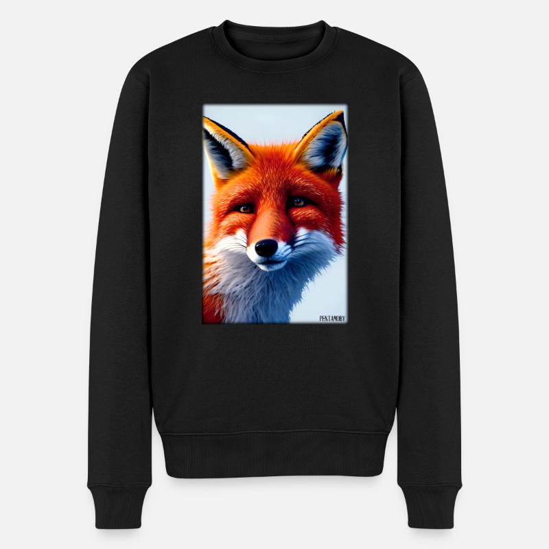 Fuchs Tierwelt Waldtier Tiere Wildnis - Männer Premium Bio Pullover - Schwarz