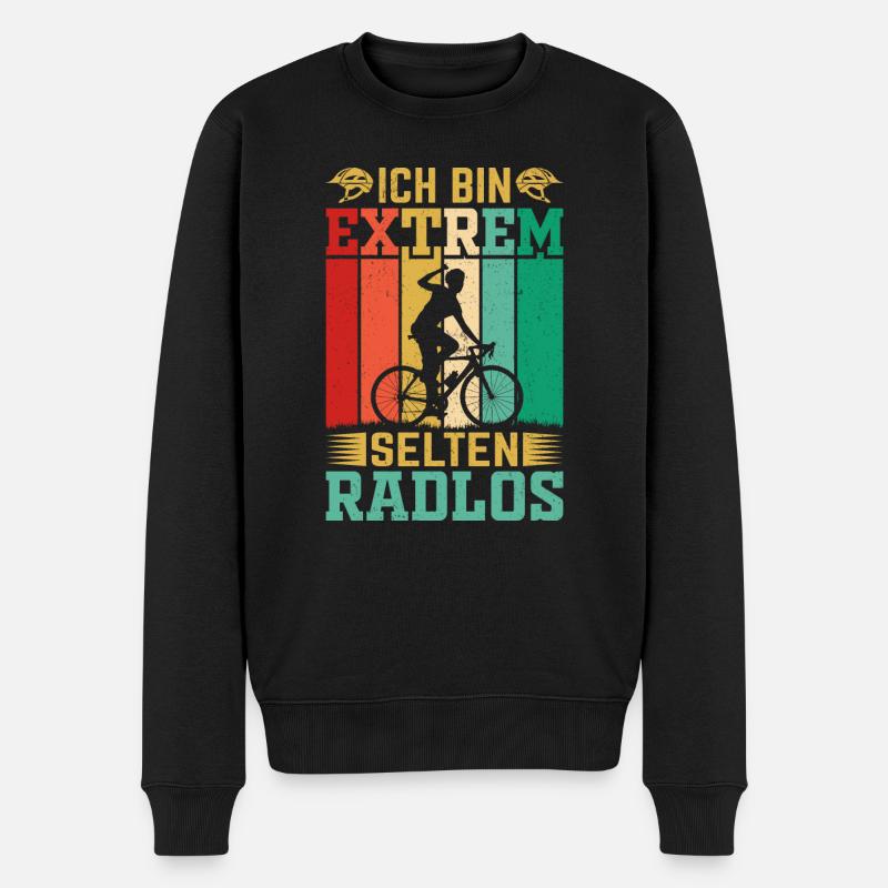 Ich bin selten Radlos - Männer Premium Bio Pullover - Schwarz