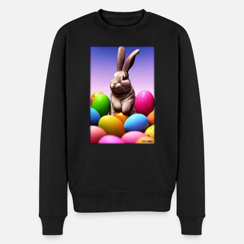 Lapin de Pâques lapin Pâques Vacances de Pâques - Pull Premium bio Homme - noir