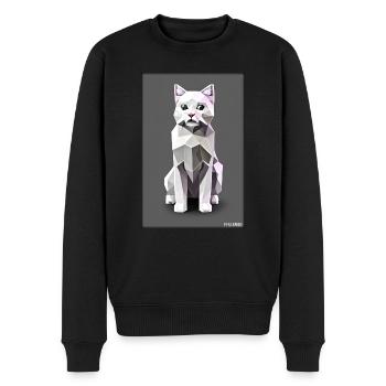 Katze Kater Polygon Tier Stubentiger Haustier - Männer Premium Bio Pullover - Schwarz - Vorne - Nico (187cm)