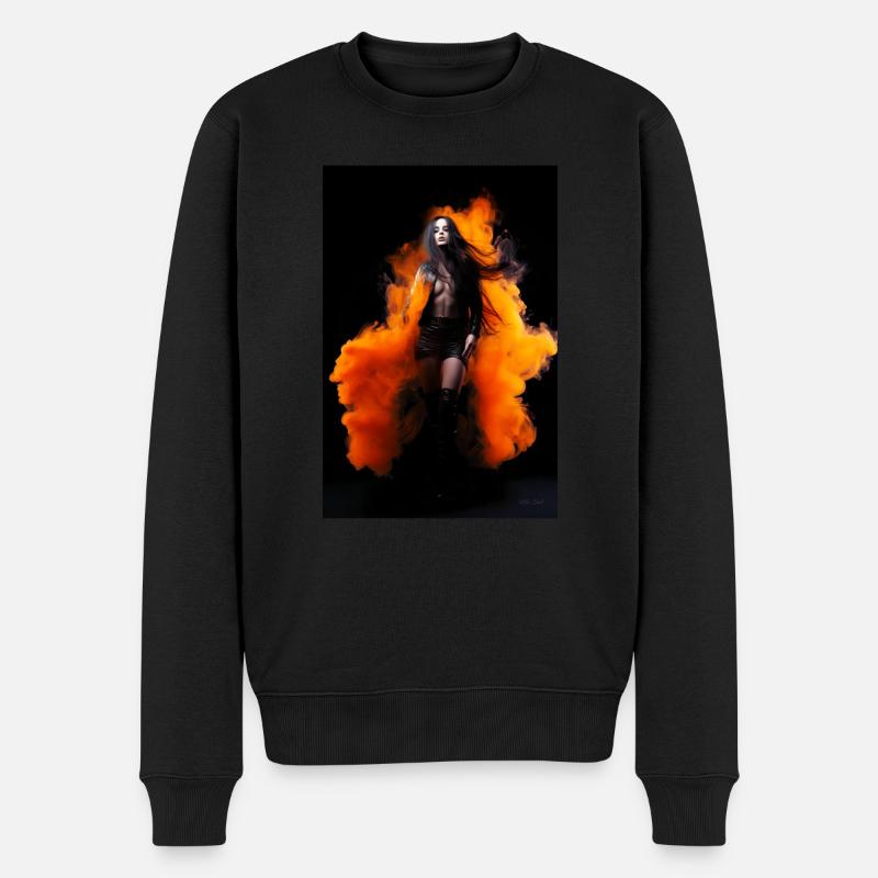 Orange Schönheit 2 - Männer Premium Bio Pullover - Schwarz