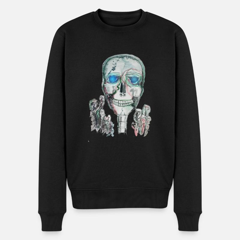 halloween grusel - Männer Premium Bio Pullover - Schwarz