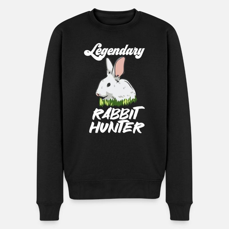Legendary Rabbit Hunter - Männer Premium Bio Pullover - Schwarz