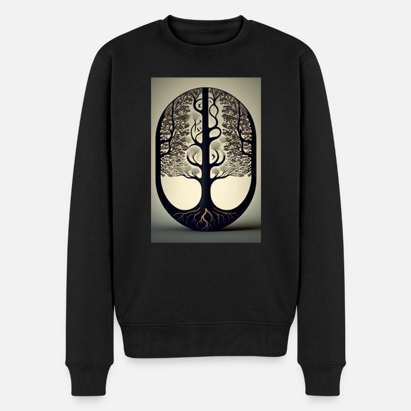 Waldblick - Männer Premium Bio Pullover - Schwarz