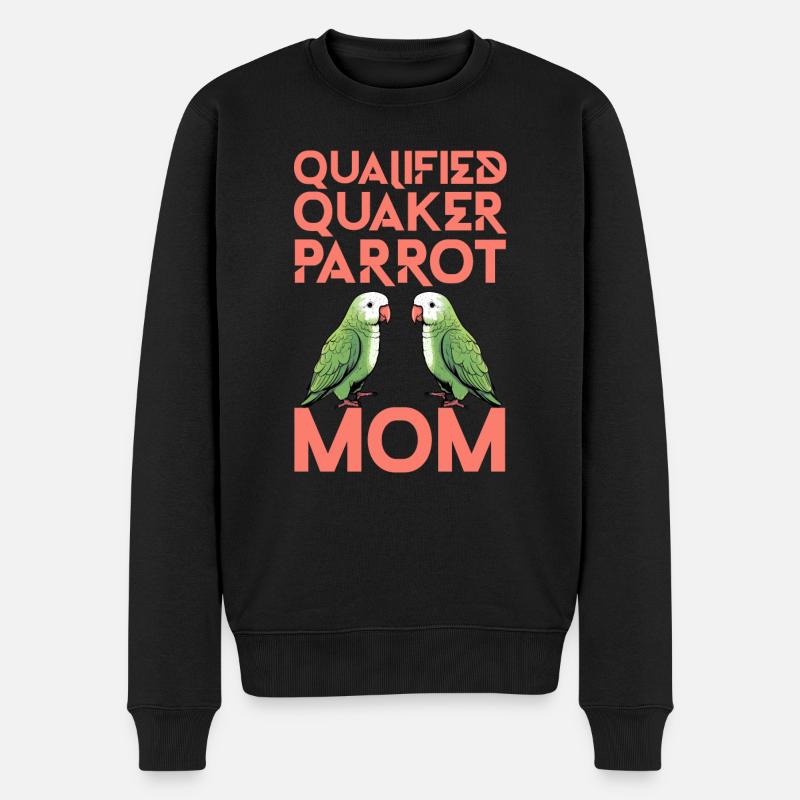 Qualified Quaker parrot Mom - Männer Premium Bio Pullover - Schwarz