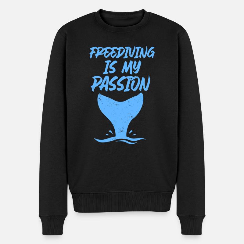 Freediving is my passion - Männer Premium Bio Pullover - Schwarz