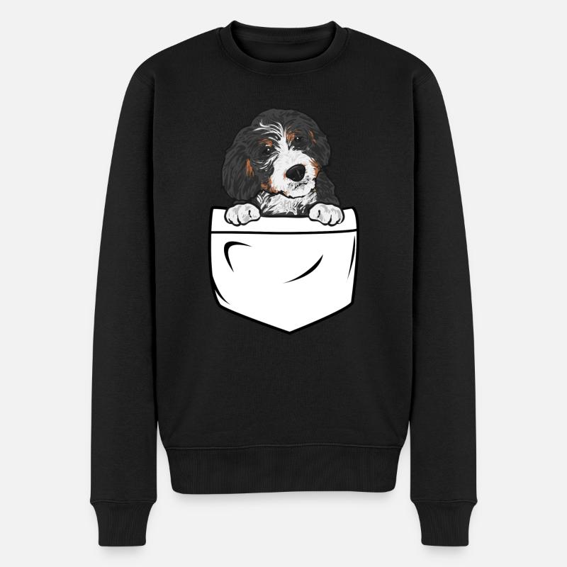 Chien Bernedoodle - Pull Premium bio Homme - noir