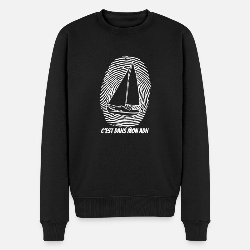 Segelboot-DNA - Männer Premium Bio Pullover - Schwarz