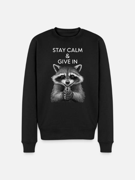 Meme raccoon - Men's Premium Organic Jumper - black