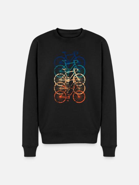 Fiets Racefiets Vintage Retro Grunge - Mannen Premium Bio sweater - zwart