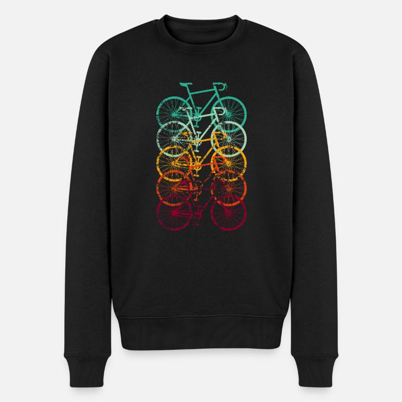 Fahrrad Rennrad Vintage Retro Grunge - Männer Premium Bio Pullover - Schwarz