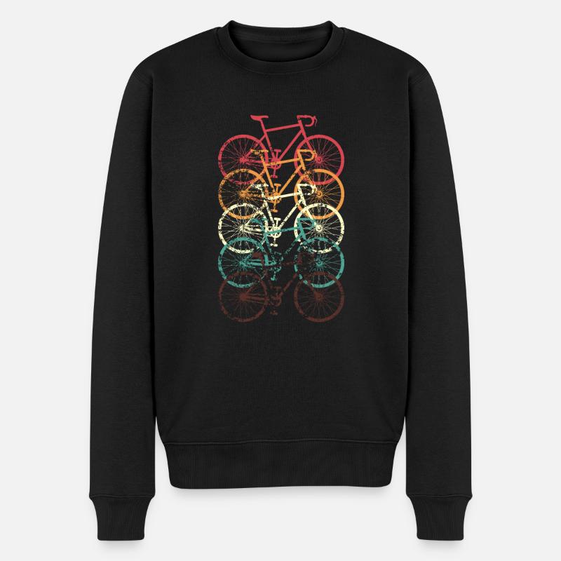Fahrrad Rennrad Vintage Retro Grunge - Männer Premium Bio Pullover - Schwarz