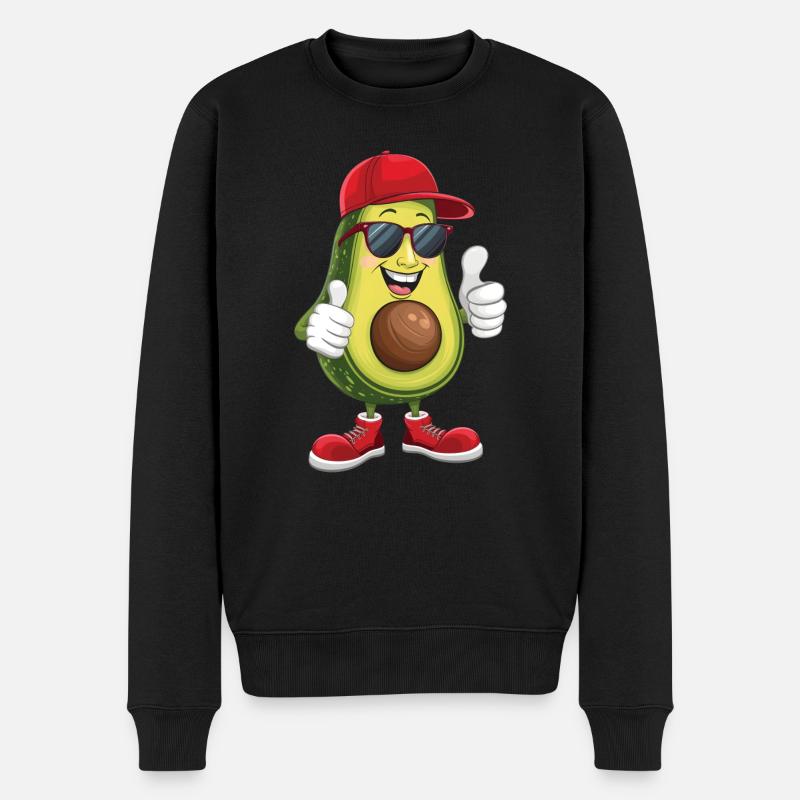 Avocado - Männer Premium Bio Pullover - Schwarz