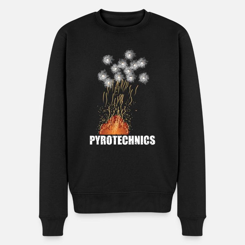 Pyrotechnics - Männer Premium Bio Pullover - Schwarz