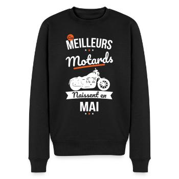 Les meilleurs motards naissent en Mai - Pull Premium bio Homme - noir - Devant - Nico (187cm)