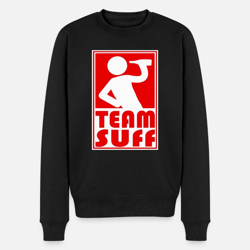 TEAM SUFF - Männer Premium Bio Pullover - Schwarz