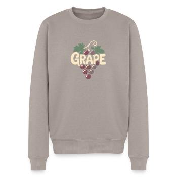 Traubenrebe - Lustiges Vintage Cartoon Design - Männer Premium Bio Pullover - Taupe - Vorne - Nico (187cm)
