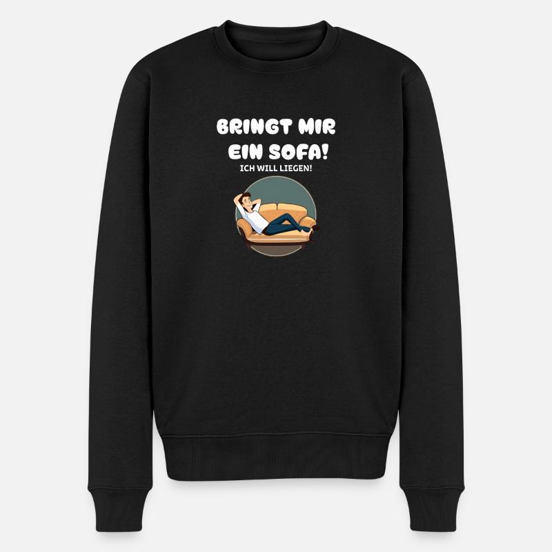 Sofa - Männer Premium Bio Pullover - Schwarz