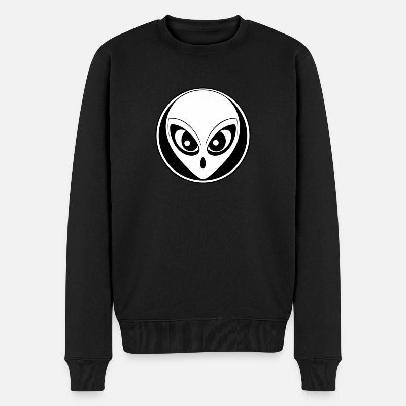 Alienkopf - Männer Premium Bio Pullover - Schwarz