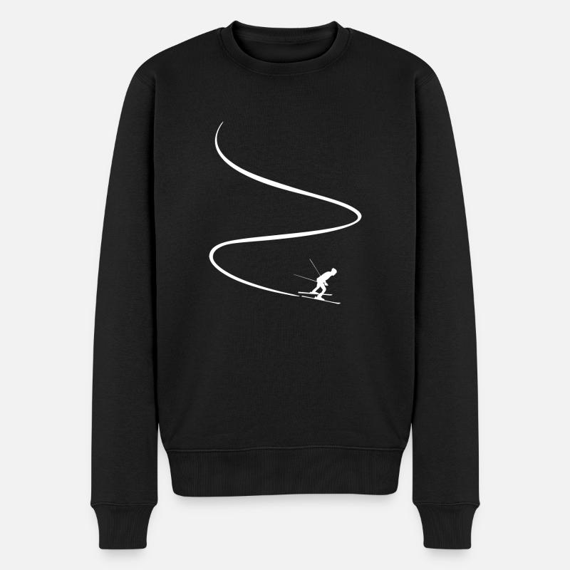 Skipiste - Männer Premium Bio Pullover - Schwarz