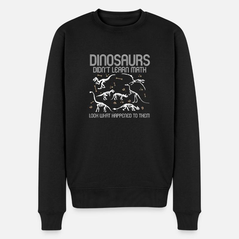 Les dinosaures n’ont pas appris les maths Drôles de maths - Pull Premium bio Homme - noir
