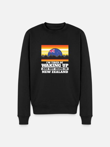 Ik ben het zat om wakker te worden en niet in het nieuwe te zijn - Mannen Premium Bio sweater - zwart