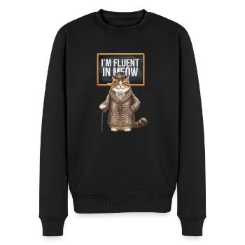 Ich beherrsche Miau Fancy Cat Humor - Männer Premium Bio Pullover - Schwarz - Vorne - Nico (187cm)