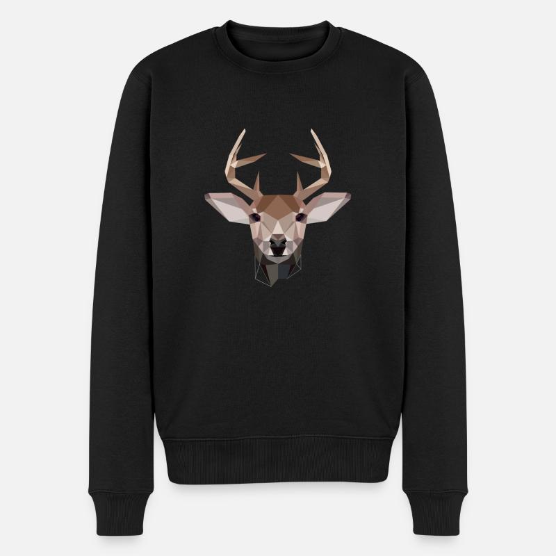 Deer - Männer Premium Bio Pullover - Schwarz