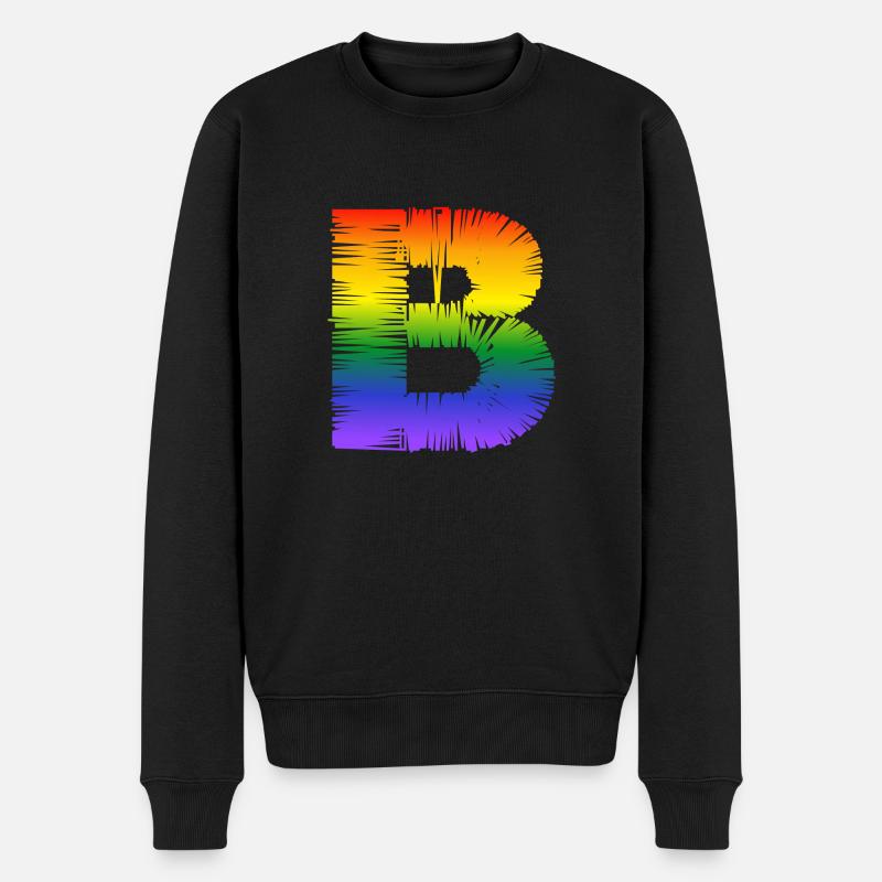 rainbow B - Männer Premium Bio Pullover - Schwarz