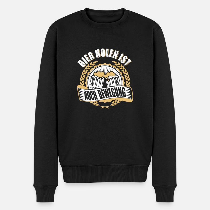 Bier holen - Männer Premium Bio Pullover - Schwarz