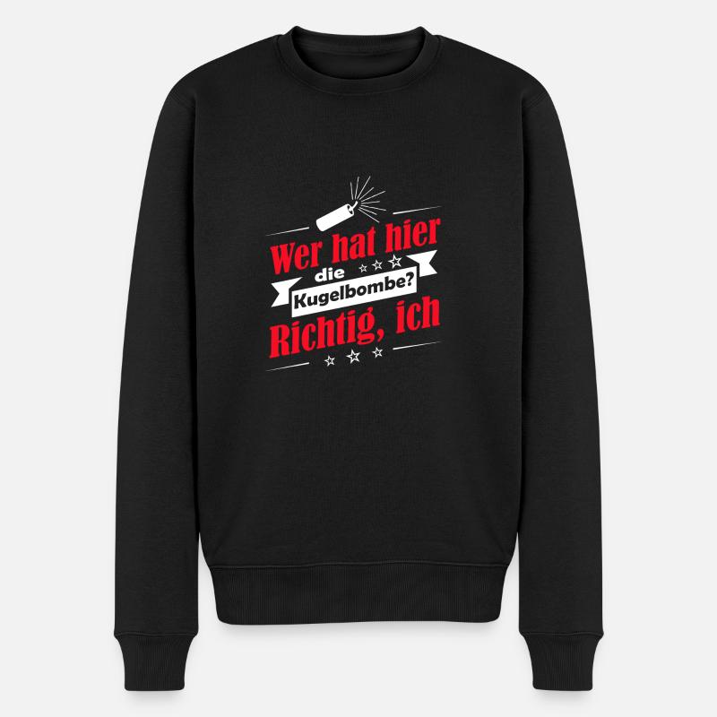 Kugelbombe, Silvester, Knallkörper,Böller, pyro - Männer Premium Bio Pullover - Schwarz