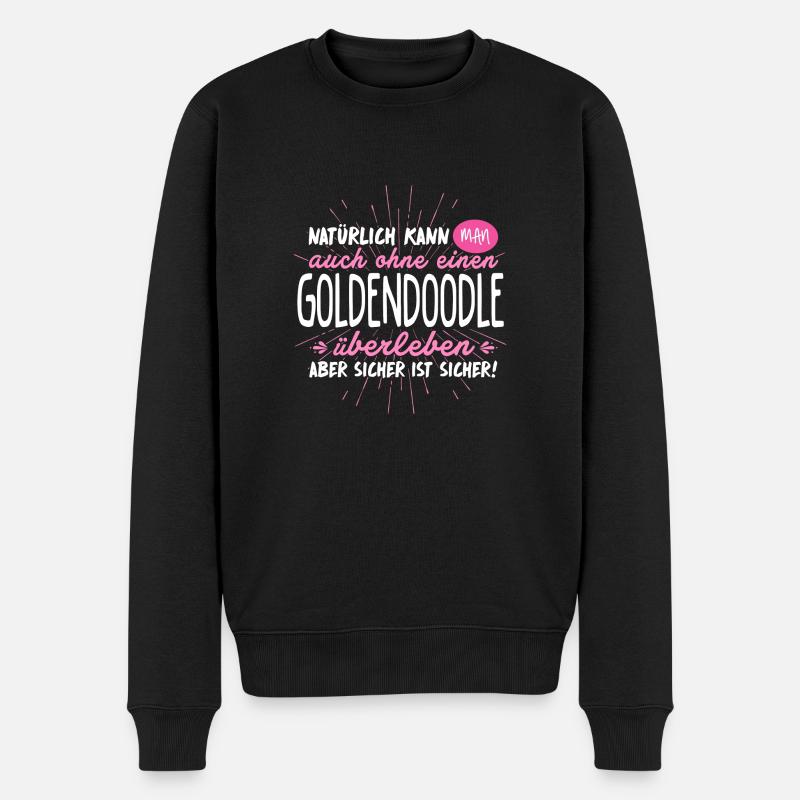 Niemals ohne GOLDENDOODLE - Männer Premium Bio Pullover - Schwarz