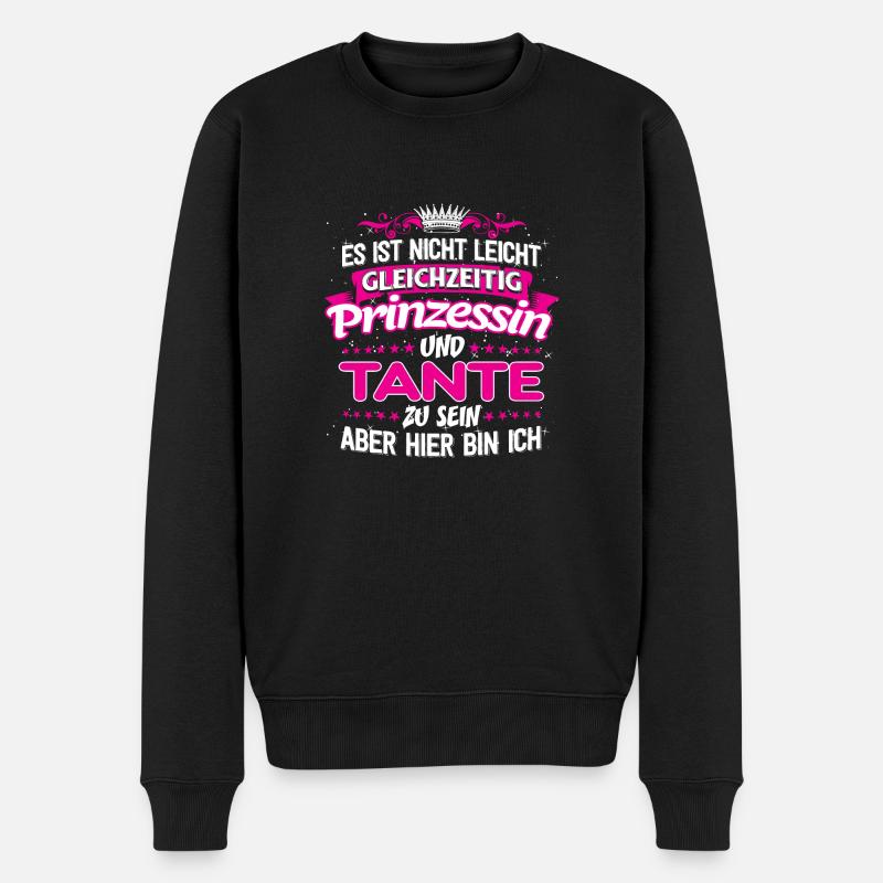 TANTE - gleichzeitig Prinzessin - Männer Premium Bio Pullover - Schwarz