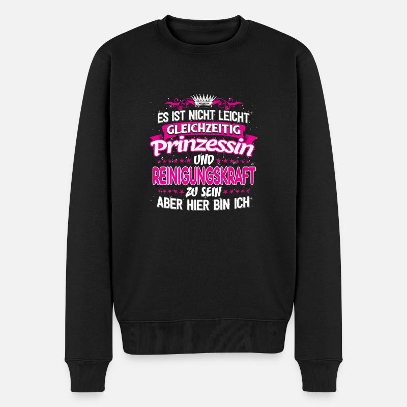 REINIGUNGSKRAFT - gleichzeitig Prinzessin - Männer Premium Bio Pullover - Schwarz