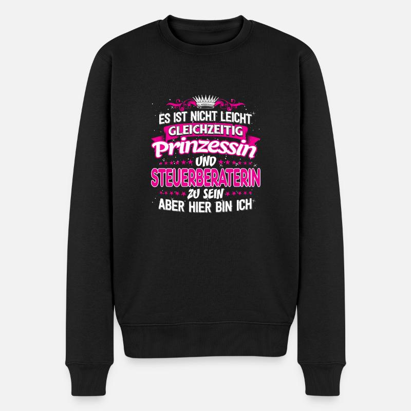 STEUERBERATERIN - gleichzeitig Prinzessin - Männer Premium Bio Pullover - Schwarz