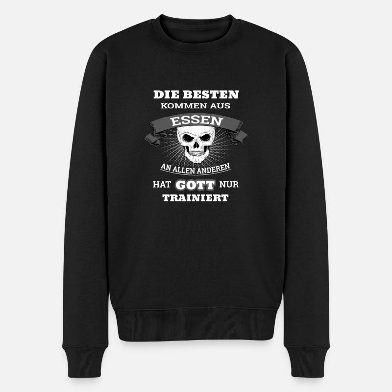 Die besten kommen aus ESSEN an allen anderen hat - Männer Premium Bio Pullover - Schwarz