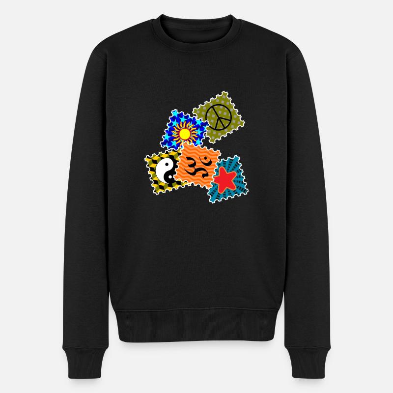LSD Blotter__N002 - Männer Premium Bio Pullover - Schwarz