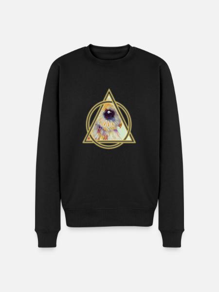 Illuminati Owl - Männer Premium Bio Pullover - Schwarz