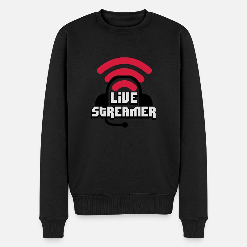 Live Streamer - Männer Premium Bio Pullover - Schwarz