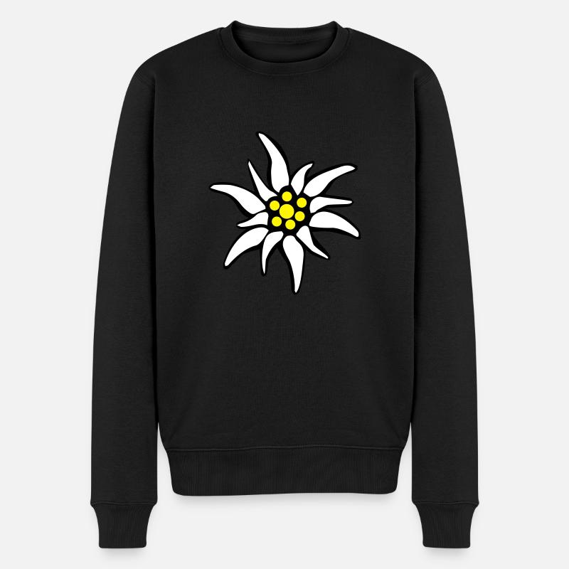 edelweiss - Männer Premium Bio Pullover - Schwarz