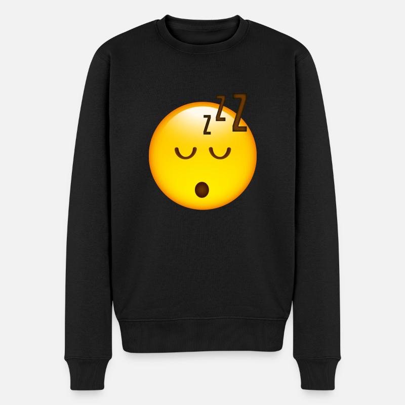 Smiley Sleeping - Männer Premium Bio Pullover - Schwarz