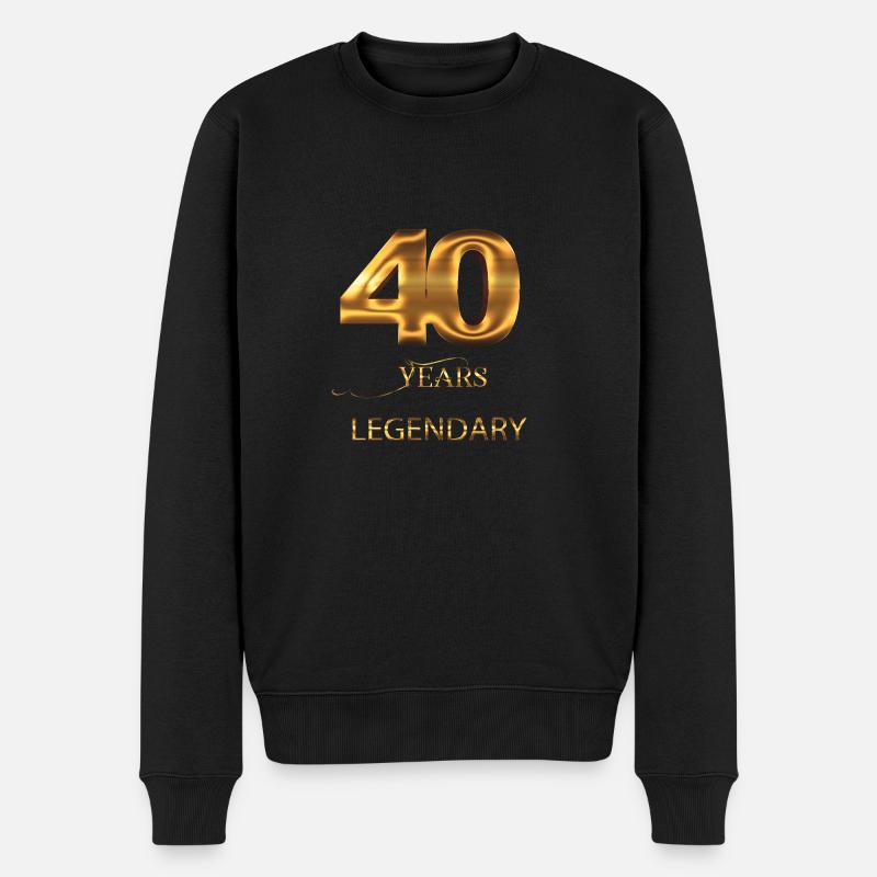 40. Geburtstag - Männer Premium Bio Pullover - Schwarz